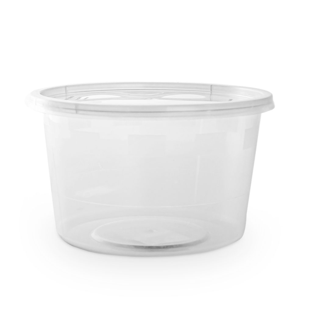 WHOLESALE-Microwave Container Round 525 cc With Lid -Clear (1 Carton X